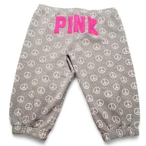 PINK Victoria Secret Peace Sign Cropped Sweatpants, L